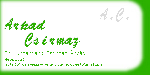 arpad csirmaz business card